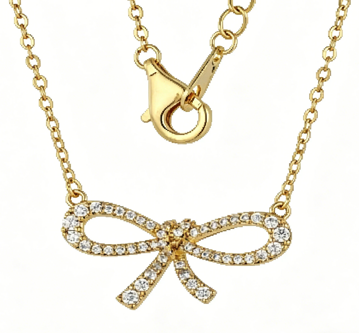 Gold Plated Bow Knot Necklace – Elegant Feminine Luxury Design